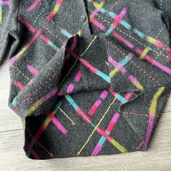 Talbots Abstract Printed Pure  Wool Felted Jacket - Picture 10 of 15